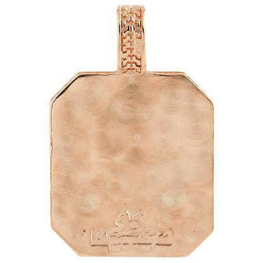14K Rose Solid Gold Mens Diamond Custom Made Scorpion Dog Tag Pendant 1.50 Ctw